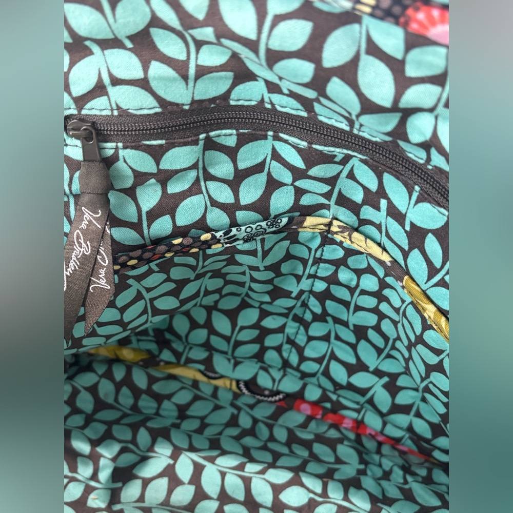 VERA BRADLEY Turn Lock Satchel Flower Shower Retired Quilted Cotton Bag - Picture 10 of 13